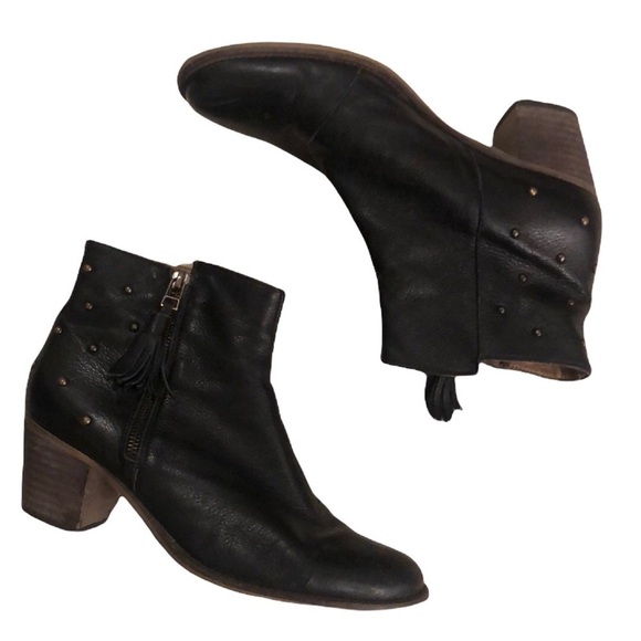 Eric Michael Leather Block Wood Heel Studded Boots Size EU 41 - Picture 1 of 16
